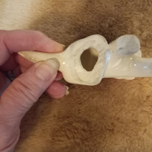 Vintage Set of Four Ceramic Cat Figurines 1940-1950 Era White with Pink Bows - Picture 4 of 9